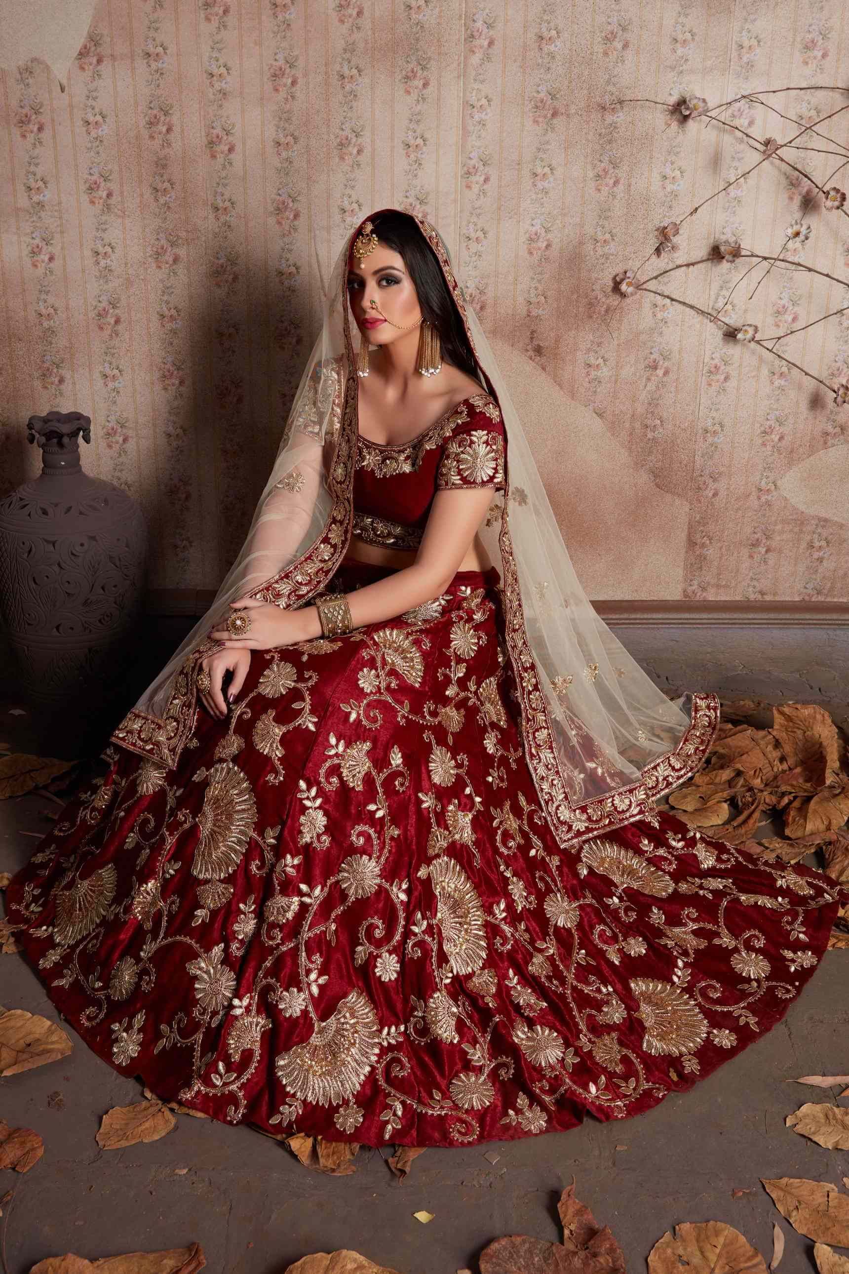 Top 13 Breathtaking Velvet Bridal lehenga Designs Of 2023